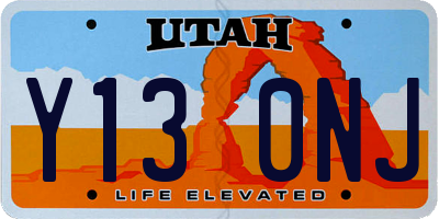 UT license plate Y130NJ