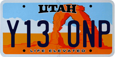 UT license plate Y130NP