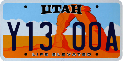UT license plate Y130OA