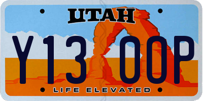 UT license plate Y130OP
