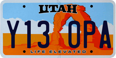 UT license plate Y130PA