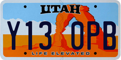 UT license plate Y130PB