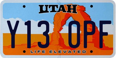 UT license plate Y130PF