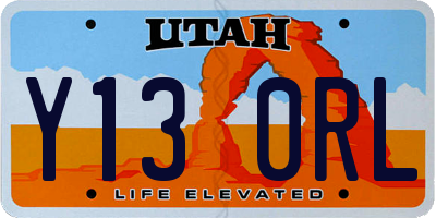 UT license plate Y130RL