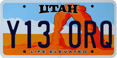UT license plate Y130RQ