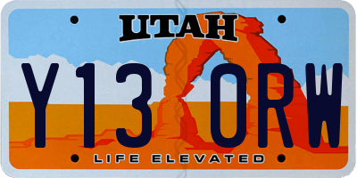 UT license plate Y130RW