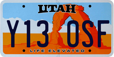 UT license plate Y130SF