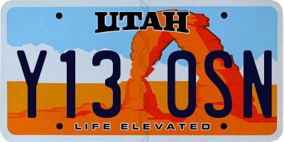 UT license plate Y130SN