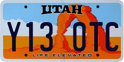 UT license plate Y130TC
