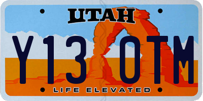 UT license plate Y130TM