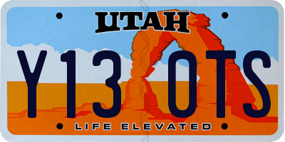 UT license plate Y130TS
