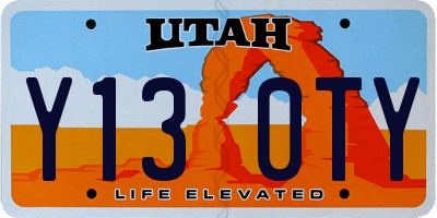 UT license plate Y130TY