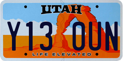 UT license plate Y130UN
