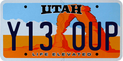 UT license plate Y130UP
