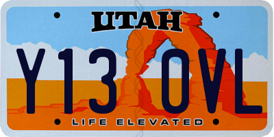 UT license plate Y130VL