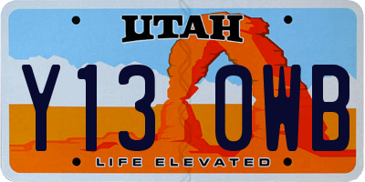 UT license plate Y130WB