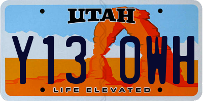 UT license plate Y130WH