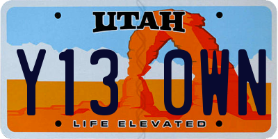 UT license plate Y130WN