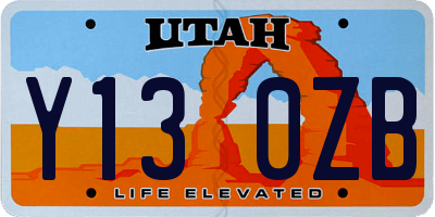 UT license plate Y130ZB