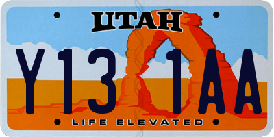 UT license plate Y131AA