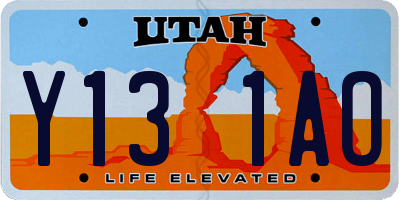 UT license plate Y131AO