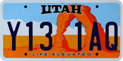 UT license plate Y131AQ