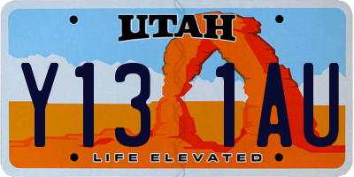 UT license plate Y131AU