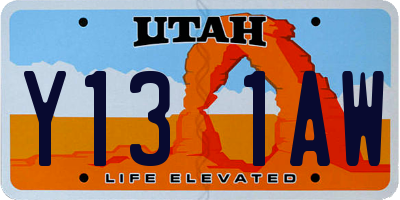 UT license plate Y131AW