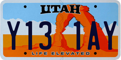 UT license plate Y131AY