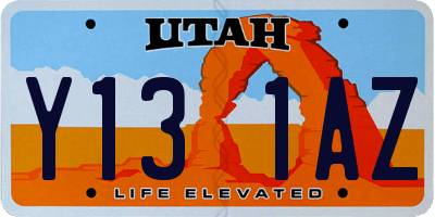 UT license plate Y131AZ