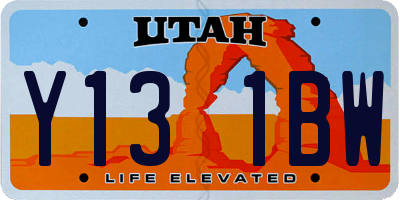 UT license plate Y131BW
