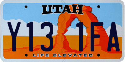 UT license plate Y131FA