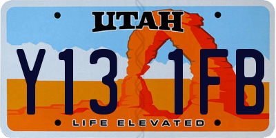 UT license plate Y131FB