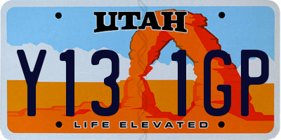 UT license plate Y131GP