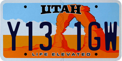 UT license plate Y131GW