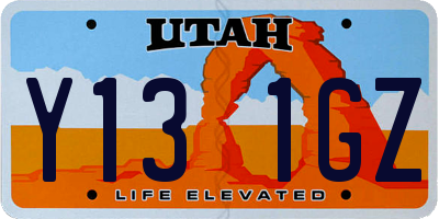 UT license plate Y131GZ