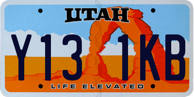 UT license plate Y131KB