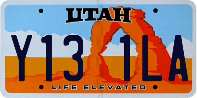 UT license plate Y131LA