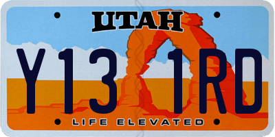 UT license plate Y131RD