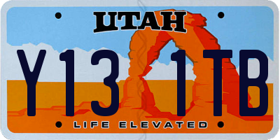 UT license plate Y131TB