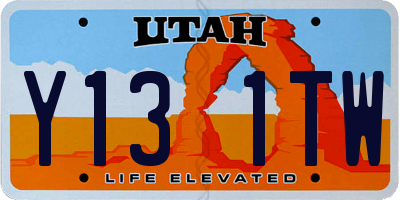 UT license plate Y131TW