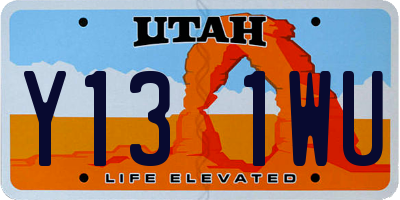 UT license plate Y131WU