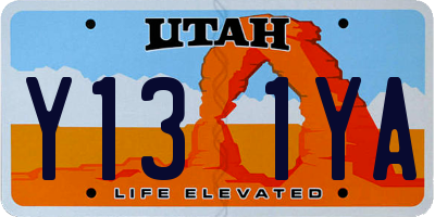 UT license plate Y131YA