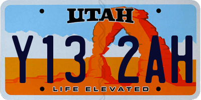 UT license plate Y132AH