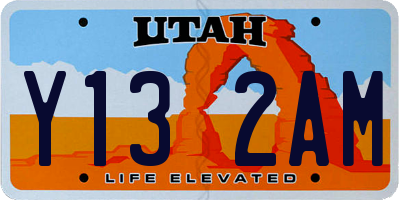 UT license plate Y132AM