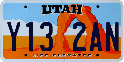 UT license plate Y132AN