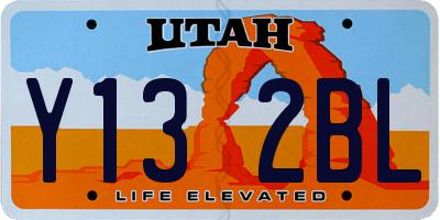 UT license plate Y132BL