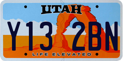 UT license plate Y132BN