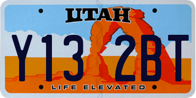 UT license plate Y132BT