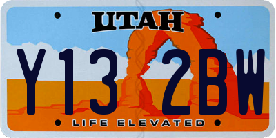 UT license plate Y132BW